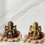 Showpiece Aluminium laxmi Ganesh Joda