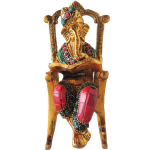 Aluminium Showpiece Chair Ganesh Ji Statue