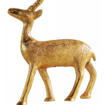 Gold Finish Aluminium Deer Statue for Living Room Décor