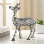 Aluminium Showpiece Deer Silver Statue
