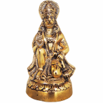 Aluminium Hanuman Ji Statue With Brass Antique Artistic Finish, Height : 6.2 Inch