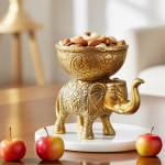 Aluminium Showpiece Elephant Bowl, Height : 4.5 Inch