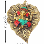 Aluminium Showpiece Stone Patta Ganesh Statue