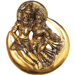 Aluminum Wall Hanging Shiv Parvati Idol With Moon – Decorative Home Showpiece