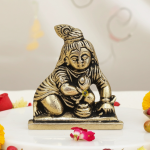 Brass Laddu Gopal God Idol Statue – Bal Gopal Krishna Showpiece