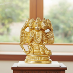 Brass Panchmukhi Hanuman Ji Showpiece Statue – Sacred Temple Murti