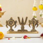 Brass Showpiece Shankh Chakra Namah God Idol Statue