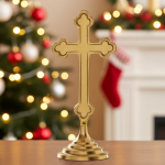 Brass Decorative Showpiece Christmas Cross – Handcrafted Religious Gift Item For Christians