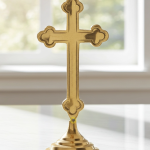 Brass Decorative Showpiece Christmas Cross – Handcrafted Religious Gift Item For Christians