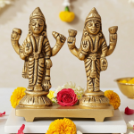 Brass Vishnu Laxmi Ji Idol Statue – Divine Temple Decor