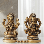 Brass Showpiece Laxmi Ganesh One Same Base God Idol Statue