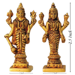 Brass Vishnu & Laxmi Ji Idol Pair – Divine God Statue Set