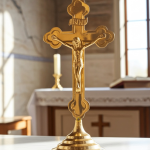 Brass Decorative Showpiece Jesus On Cross – Christian Religious Wall Décor Showpiece