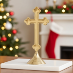 Brass Decorative Showpiece Christmas Cross – Perfect Christian Gift For Church, Altar & Home