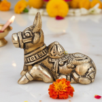 Brass Showpiece Nandi God Idol Statue – Sacred Pooja Décor