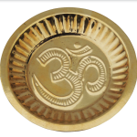 Brass Puja Plate With Om Symbol No. 4