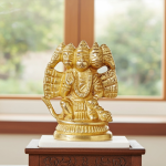 Brass Panchmukhi Hanuman Ji Showpiece Statue – Sacred Temple Murti
