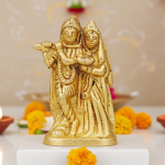 Brass Radha Krishna God Idol – Decorative Temple Showpiece