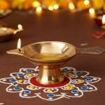 Brass Table Decor Oil Lamp Deepak No. 1  - Compact Brass Diya for Home Mandir