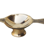 Brass Table Decor Oil Lamp Deepak No. 1  - Compact Brass Diya for Home Mandir