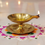 Brass Pandeep Plate Deepak, Oil Lamp No. 3  - Elegant Brass Lamp for Home Décor