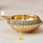 Brass Table Decor Oil Lamp Kuber Deepak  - Prosperity Brass Oil Lamp for Home Mandir