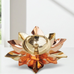 Brass & Copper Deepak, Oil Lamp  - Dual Metal Deepak for Puja Décor