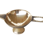 Brass Table Decor Oil Lamp Deepak No. 4  - Large Brass Deepak for Aarti Purpose