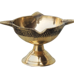Brass Table Decor Oil Lamp Deepak 4 Wicks  - Handcrafted Deepak for Mandir Use