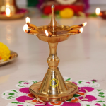 Brass Table Decor Kerala Fancy Deepak, Oil Lamp No. 1  - Elegant Puja Deepak for Home Use