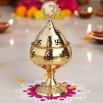 Brass Table Decor Oil Lamp Om Pakija Deepak  - Premium Brass Lamp for Puja Décor