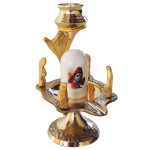 Brass Shiv Parivaar White Stone – Size 1 Family Idol