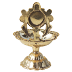 Brass Table Decor Oil Lamp, Shankh Deepak  - Devotional Deepak for Puja Rituals
