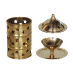Brass Table Decor Oil Lamp, Deepak No. 2  - Designer Chain Lamp for Lighting