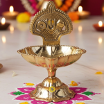 Brass Table Decor Trishul Deepak No. 4