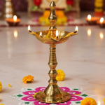 Brass Kerala Fancy Deepak, Oil Lamp No. 2  - Medium Brass Oil Lamp for Home