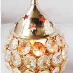 Brass Matki Crystal Deepak No. 2