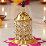 Brass Table Decor Oil Lamp Deep Jyoti No. 3  - Elegant Brass Oil Lamp for Home Temple