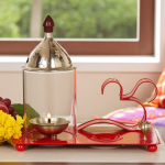 Brass & Iron Om Chimney Deepak Red No. 2