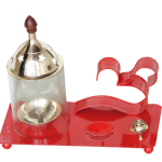 Brass & Iron Om Chimney Deepak Red No. 2