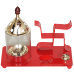 Iron & Brass Swastic Chimney Deepak In Red Color No. 2