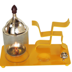 Iron & Brass Swastic Chimney Deepak In Yellow Color No. 2