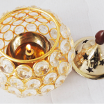 Brass Matki Crystal Deepak No. 3