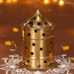 Brass Table Decor Oil Lamp, Deepak  - Antique Brass Hanging Diya for Décor