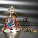 Brass Hanging Temple Pooja Bell, Bell Red Color