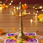 Brass Kerala Fancy Deepak, Oil Lamp No. 8  - Traditional Oil Lamp for Temple Use
