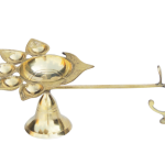 Brass Table Decor Oil Lamp Deep Jyoti 5 Wicks  - Deep Jyoti Style Brass Diya for Mandir