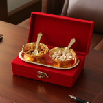 Aluminum Decorative 2 Bowl Set With Velvet Box