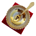 Brass Decorative Bowl Do Patti 2 Tone With Spoon