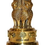 Brass Ashok Lath Desk Decor – National Emblem India Symbol Statue